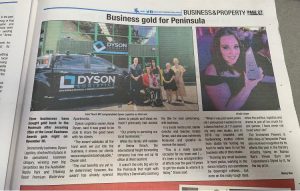Dyson win central coast award and make the papers