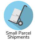 Small parcel shipments icon small