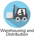 Warehousing and distribution icon small