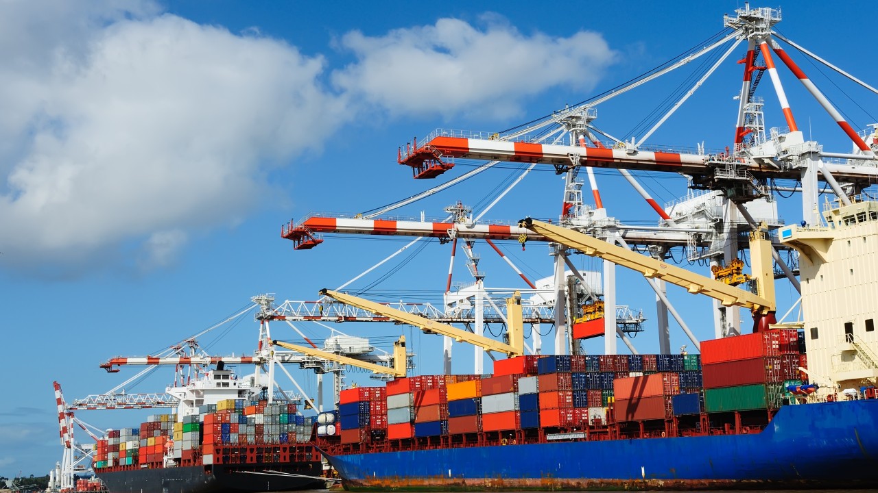 Cargo ships at port